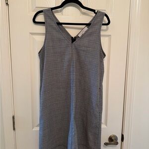 LOFT Black and White Houndstooth Dress